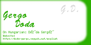 gergo doda business card